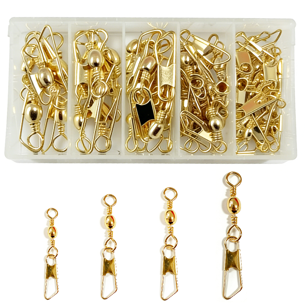 50Pcs Gold Fishing Barrel Swiv - Fishing Lure Accessories ulasan dan harga