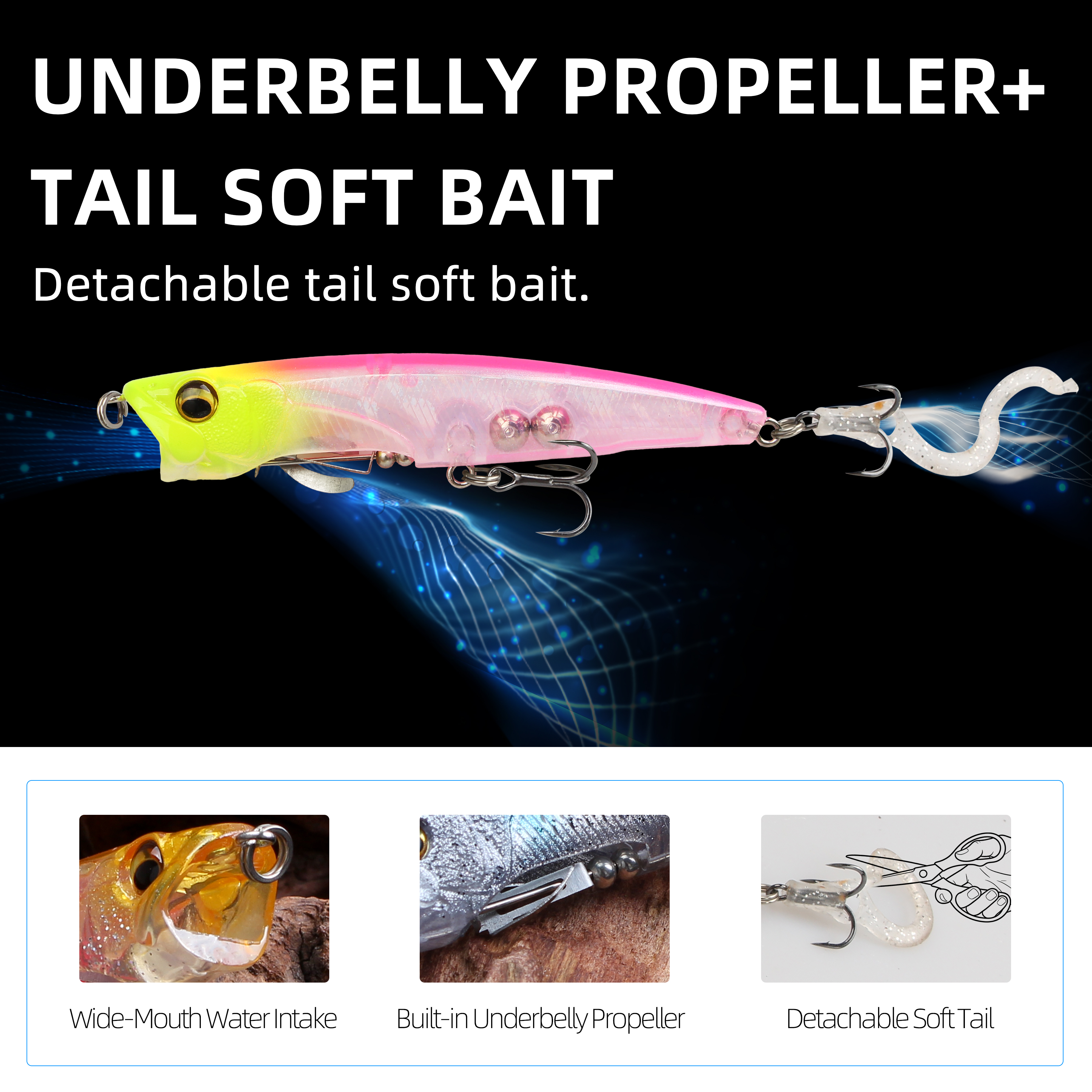 LETOYO 90mm 75mm Pencil Popper - Fishing Lure Popper ulasan dan harga