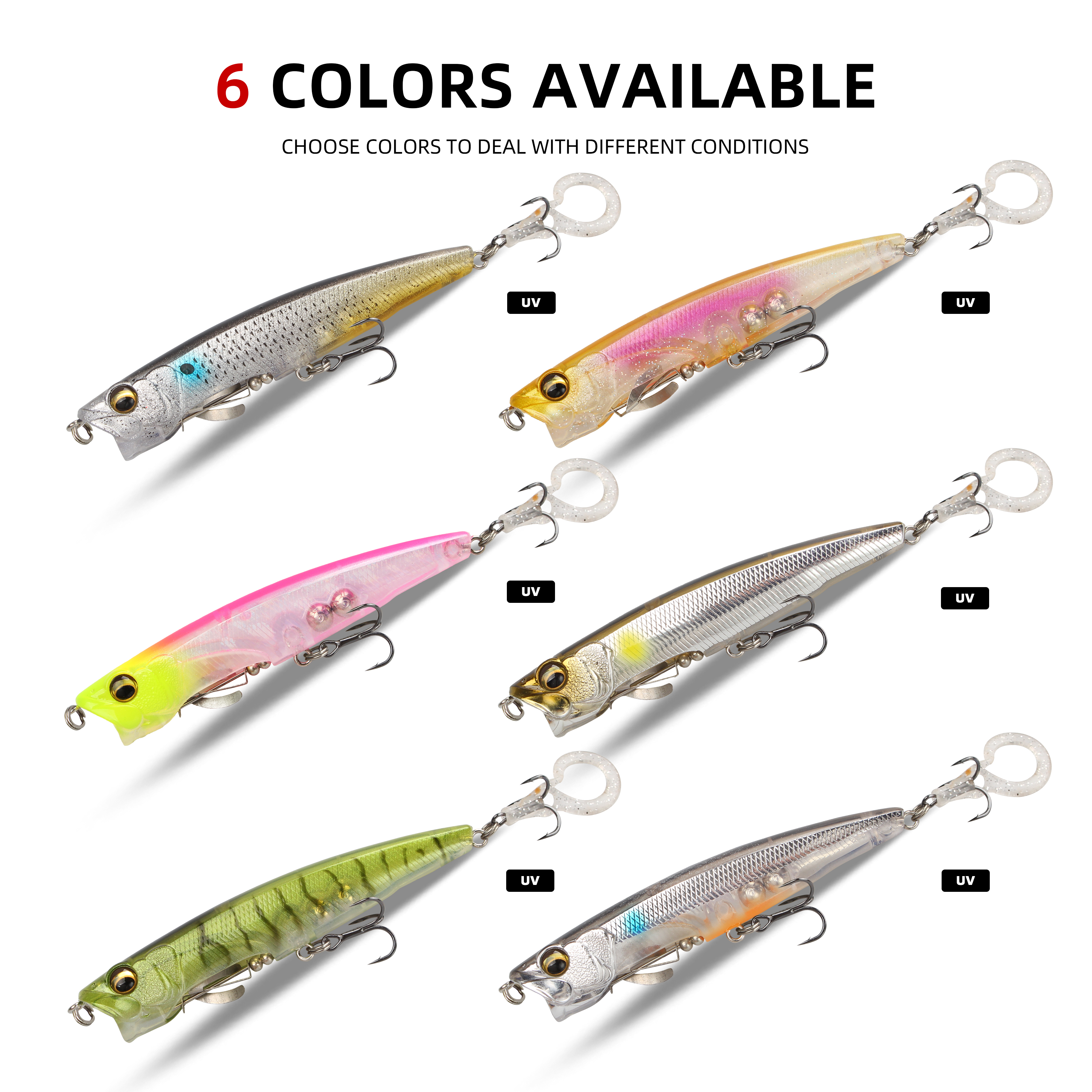 LETOYO 90mm 75mm Pencil Popper - Fishing Lure Popper ulasan dan harga