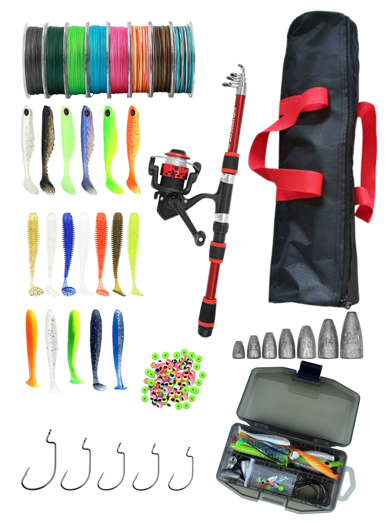 Fishing Rod Reel Combos Collap - Fishing Lure Making Kit ulasan dan harga