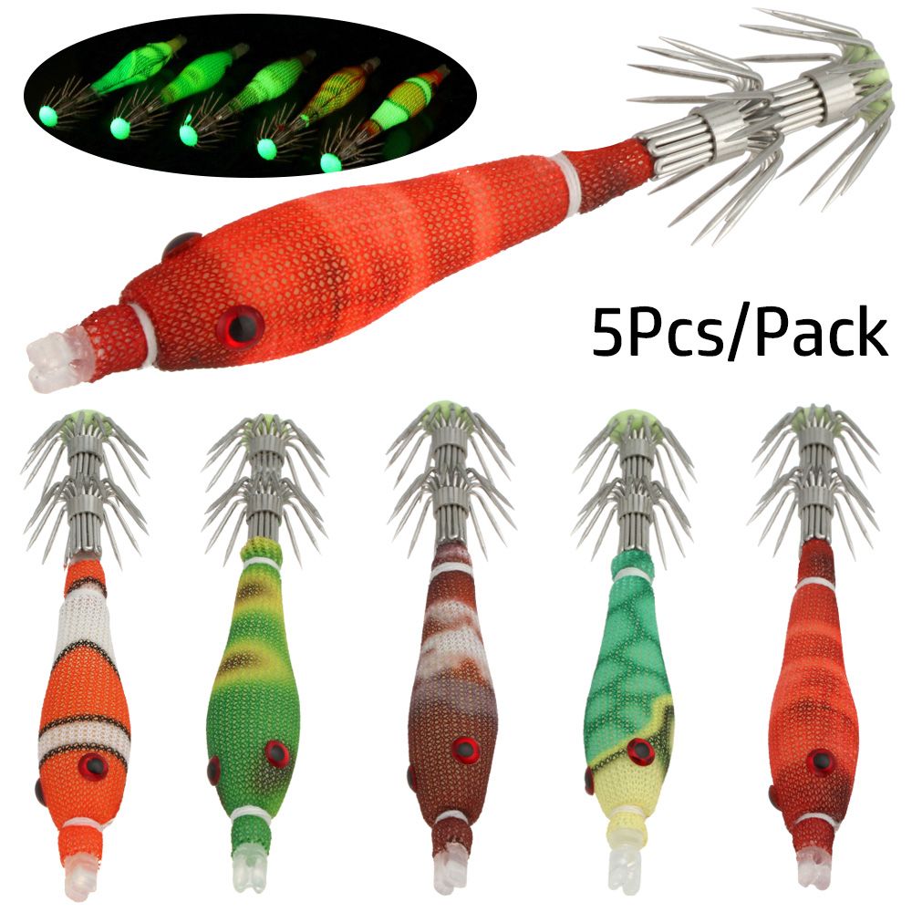 5pcs 60mm 3.3g Mini Squid Tata - Fishing Lure Soft Plastic ulasan dan harga